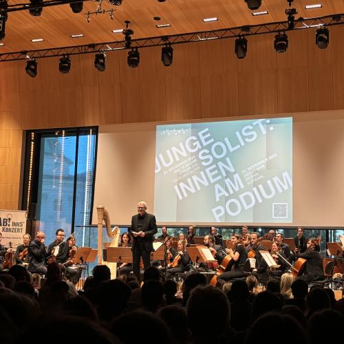 Solisten am Podium Haus der Musik